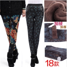 秋冬中老年女装冬装加绒加厚保暖女裤加大码妈妈装打底裤棉裤