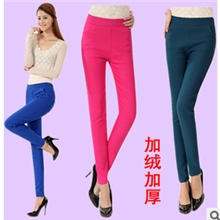 加绒加厚糖果色铅笔裤活性炭不褪色加厚打底裤保暖裤加厚铅笔裤