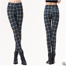 2013冬款加绒加厚格子打底裤保暖裤女长裤打底裤棉裤
