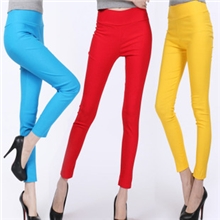 春秋新款糖果色铅笔裤打底裤女小脚裤高腰修身显瘦紧身弹力裤批发