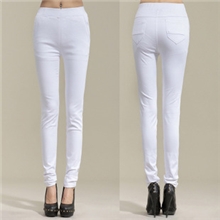 韩版潮显瘦夏休闲弹力大码白色小脚裤女铅笔裤九分女大码女打底