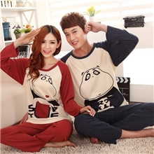 纯棉皇诺世家厂家直销情侣版日情侣睡衣长袖套装热销家居服