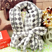 批发秋冬季加厚保暖珊瑚法兰绒睡袍情侣男女士睡衣中长款可爱浴袍