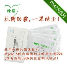 绿盾PM2.5口罩的微滤滤片滤芯4片装防甲醛男女成人防尘禽流感H7N9