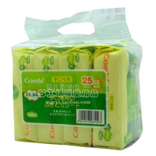 一件代发母婴用品正品康贝COMBI手口湿巾婴儿柔湿巾四连包25*4
