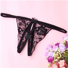 秒杀情趣内衣性感蕾丝透明女士内裤蝴蝶节开档T裤丁字裤