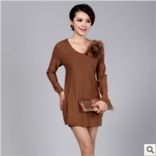 《荐》濮院女式毛衣中长款低圆领羊毛衫长袖针织衫批发