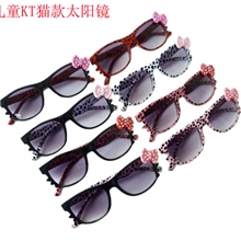 爆款NVDAYA猫咪眼镜太阳镜蝴蝶结豹点眼镜潮儿童非主流墨镜.
