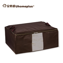 安心雅真空压缩收纳袋加厚咖啡色无纺布衣物收纳箱中号整理箱
