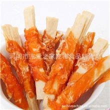 直批代工肉类宠物食品[鸡肉鳕鱼]宠物零食厂家芝麻鱼柳狗粮批发