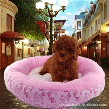 压花狗床，超毛印花圆窝，宠物睡垫，保暖狗窝，宠物用品