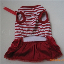 印花宠物服饰，红色宠物裙子，狗狗衣服，宠物用品，红色条纹裙