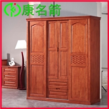 康名箭实木套房系列橡胶木4门推拉平移衣柜原8405衣柜实木