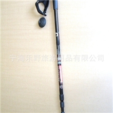 轻度弯曲手柄三节碳素铝合金登山杖单节滑雪杖LYE-011
