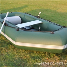 四人军绿夹网船充气钓鱼船加厚防撞硬底橡皮艇皮划艇保修2年
