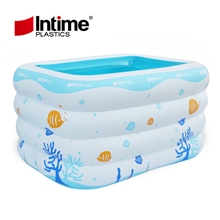【诚信商家】批发长方印花水池四环环保充气水池143*105*75cm
