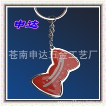 【阿里巴巴优质供应厂】金属红色蝴蝶结款滴胶钥匙扣配饰