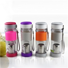 厂价直销泡茶功能杯直筒杯茶杯提绳杯450ml