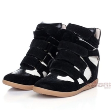 刘嘉玲同款内增高休闲鞋女鞋高帮鞋女韩版潮坡跟鞋牛筋底鞋