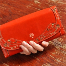 厂家批发头层腊感牛皮女士真皮头层牛皮中长款钱包多卡位大钞位