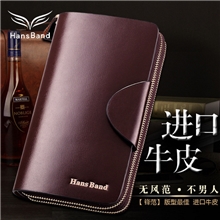 汉斯邦德广州特价牛皮男包男士手包真皮包手拿包长款钱包批发