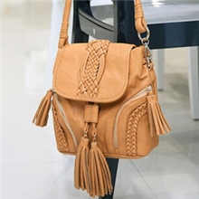 韩版2013秋冬新款女包纯手工编织流苏水桶包时尚单肩斜挎包LZ110