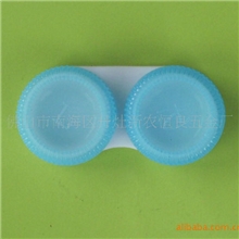 彩色隐形眼镜盒双联盒蓝色粉色紫色隐形眼镜盒