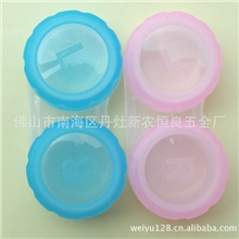 彩色透明隐形眼镜盒镊子雙聯盒隱形眼鏡盒夾子套隐形眼镜盒