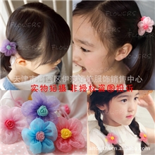 530婴儿童头饰发饰宝宝发夹韩版头绳泡泡纱发绳1个厂家批发