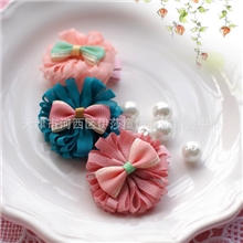 584韩版儿童头饰儿童发饰发夹蝴蝶结小雏菊安全包布夹子1个