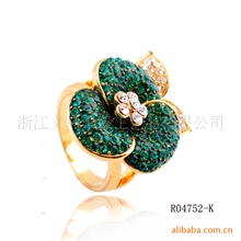 韩版潮人夸张满钻花朵戒指复古戒指环女士花戒指批发时尚戒子