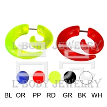 uv亚克力蜗牛耳扩假扩耳器人体穿刺饰品七色可选普通耳洞可戴