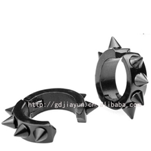 厂家供应不锈钢耳扣无耳洞耳夹黑色尖刺耳骨夹个性夹式耳环