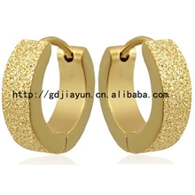 厂家供应不锈钢金色耳扣闪沙耳环耳夹男女式耳钉朋克个性耳饰