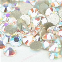 白AB美容美甲平底水钻国贸玻璃A钻仿奥镀银水钻14切面彩色钻