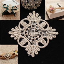 DIY发饰材料批发厂家直销水溶花片DIY饰品配件方形金丝花片织带