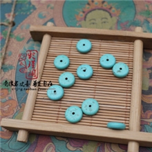 绿松石隔片扁珠念珠DIY散珠配珠配饰配件合金金属配件