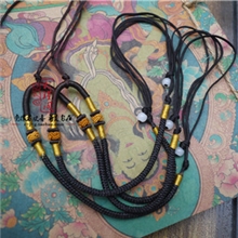 黑色黄结玉石水晶吊坠DIY配饰配件项链吊坠拗花配绳配线