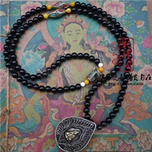 黑玛瑙天然黄金砗磲尼泊尔嘎乌盒108颗念珠男女款手链项链佛牌链