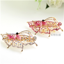 新款大号蝴蝶彩钻顶夹专业水钻发饰蝴蝶大顶夹发镶钻发夹批发