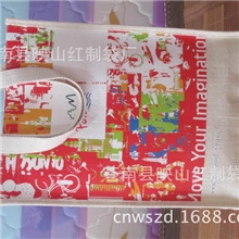 全棉黄亚麻布袋子供应麻布手提袋覆膜麻布环保手提袋束口穿绳