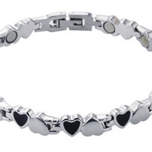鸿益首饰厂8223心形心心相印316不锈钢磁性保健手链,保健功能首饰