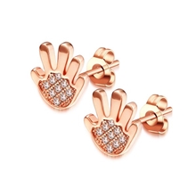 牵手到老耳钉玫瑰金款式低价爆饰品情人礼物品质保证厂家直销