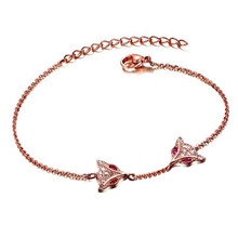 厂家直销韩版玫瑰金狐狸手链批发微镶饰品新款流行手饰