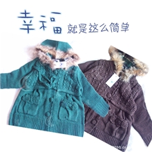 秋冬儿童毛衣特价批发加棉韩版连帽羊仔毛儿童毛衣风衣款毛衣