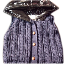 儿童加绒内里麻花针织带亮色帽棉马甲多色单色一首起批气质棉马