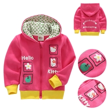 2013秋童装女童拉链款加厚外套hellokitty小猫绣花时尚潮1282
