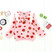 2013品牌秋冬新款女童衣时尚粉点心形苹果图案上衣厚款批发1235