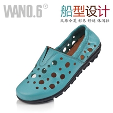 东莞厂家直销镂空洞洞鞋休闲真皮女凉鞋妈妈鞋凉鞋、凉拖N06-24