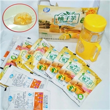 厂家直销清纯香甜温水冲饮波仔蜂蜜柚子茶批发每盒12包附赠品